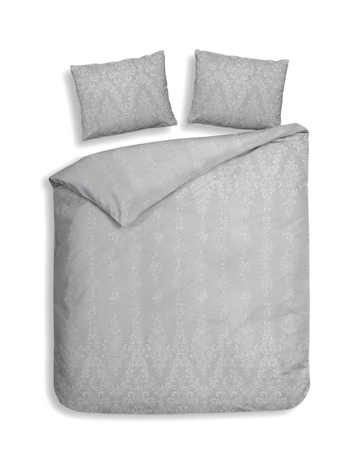 Heckett Lane Dekbedovertrek Katoen Dobby Lacey - grey