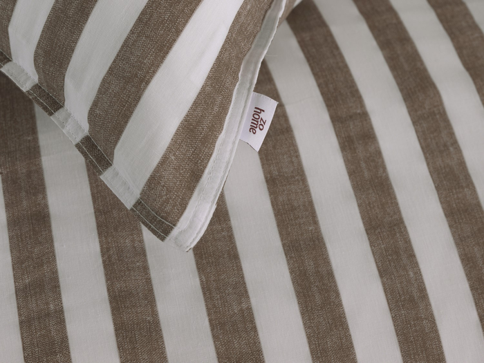 Zo Home Dekbedovertrek Katoen Banda Di Lino Linnen Look - palm taupe