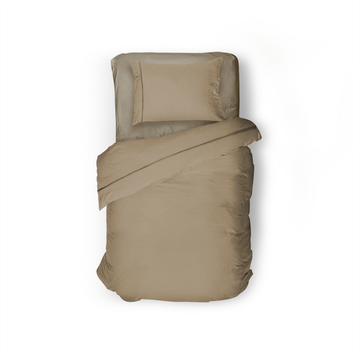 Eleganzzz Dekbedovertrek Uni Perkal Katoen Met Bies - zand
