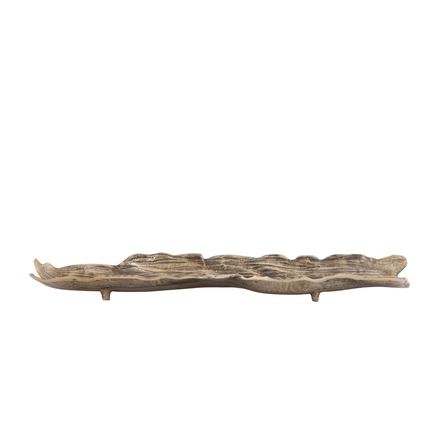 PTMD Lukne Gold Casted Alu Rough Wavy Bowl Rectangle L