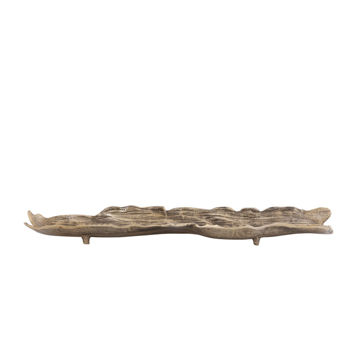 PTMD Lukne Gold Casted Alu Rough Wavy Bowl Rectangle L