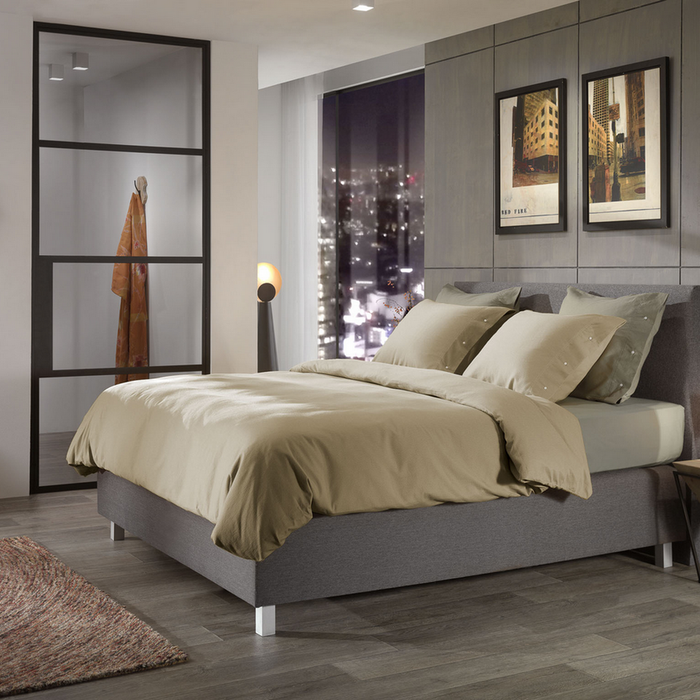 Yellow Dekbedovertrek Katoen Cialda - pale khaki