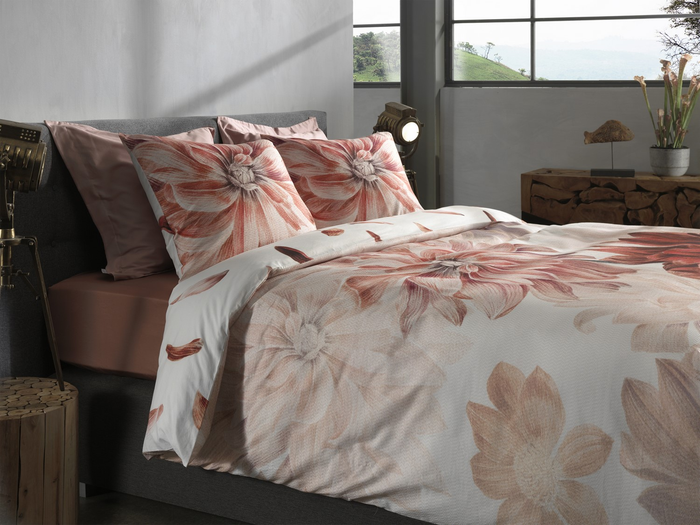 Heckett Lane Dekbedovertrek Katoen Dobby Flori - off white