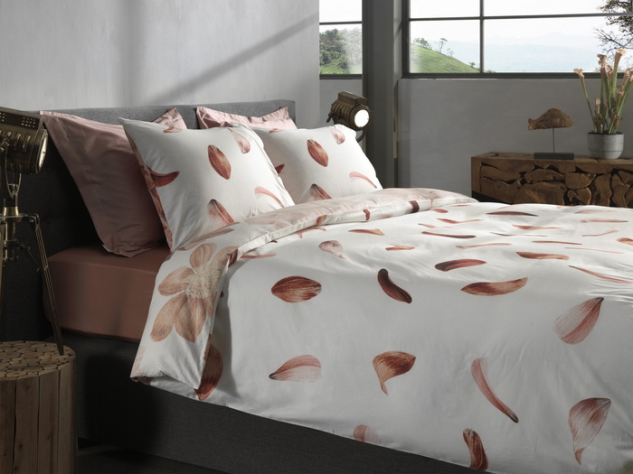 Heckett Lane Dekbedovertrek Katoen Dobby Flori - off white