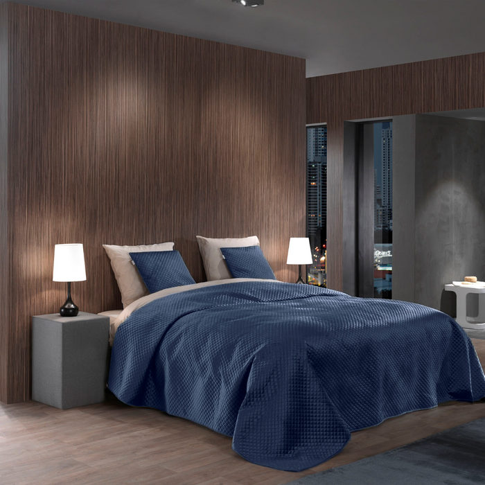 Yellow Bedsprei Victoria - navy blue