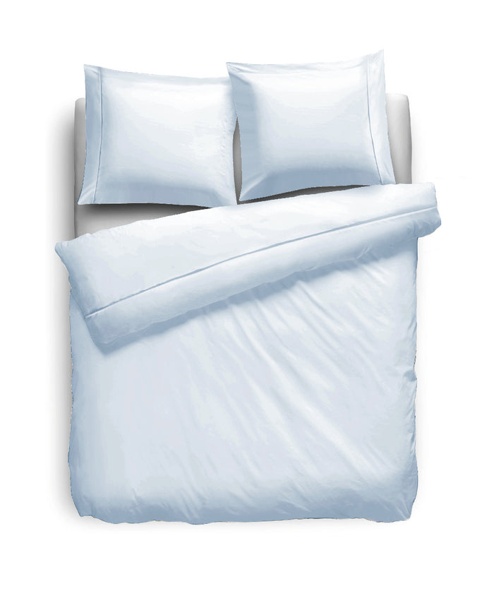 Eleganzzz Dekbedovertrek Uni Perkal Katoen Met Bies - licht blauw