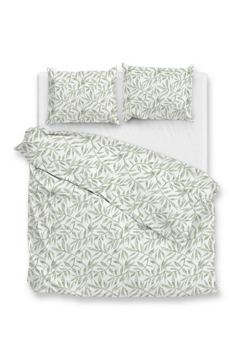 Zo Home Dekbedovertrek Perkal katoen Ramoscello - aloe green