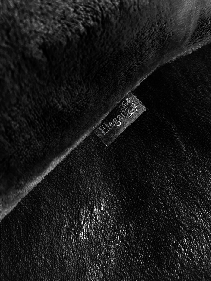 Eleganzzz Dekbedovertrek Flanel Fleece - black