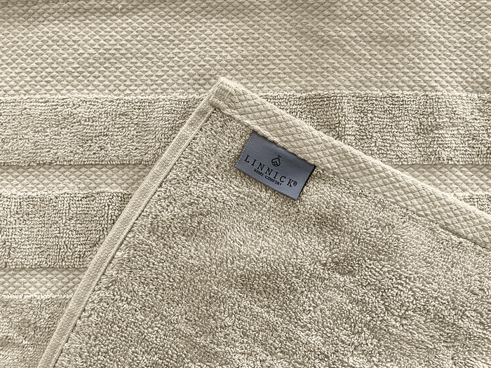 LINNICKBadstof Badlaken  Katoen 70x140cm - sand - set van 4
