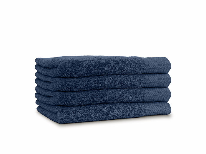 LINNICK Diamond Badstof Handdoek 60x110cm - ocean blue - set van 4