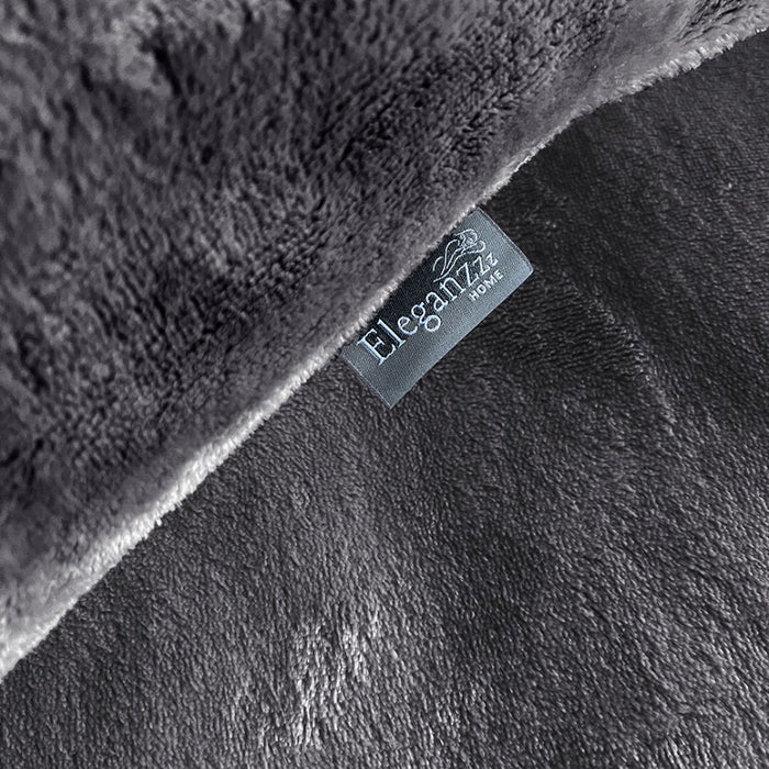 Eleganzzz Dekbedovertrek Flanel Fleece - dark grey