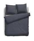 Eleganzzz Dekbedovertrek Uni Perkal Katoen Met Bies - antraciet