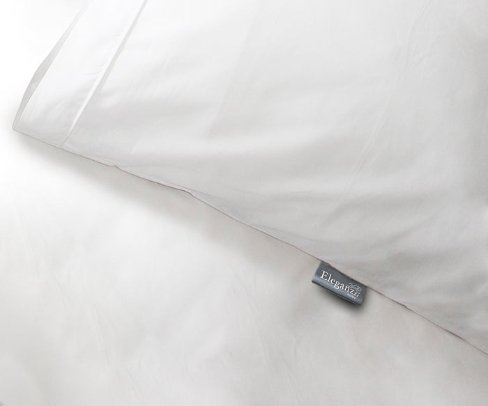Eleganzzz Dekbedovertrek Uni Perkal Katoen Met Bies - wit