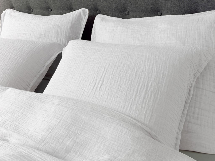 Yellow Dekbedovertrek Mousseline Katoen Garza - bright white