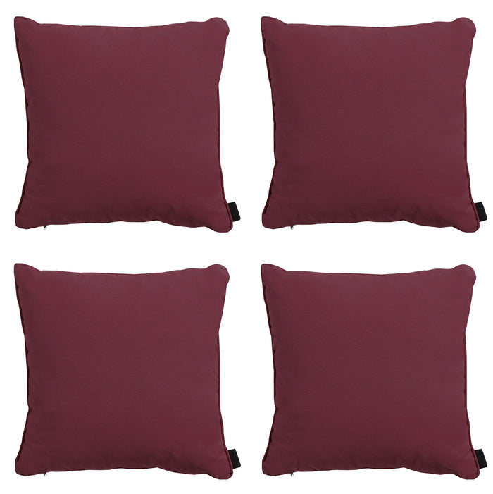 Madison -  Sierkussen Panama bordeaux - Ca. 60x60 cm - Set van 4