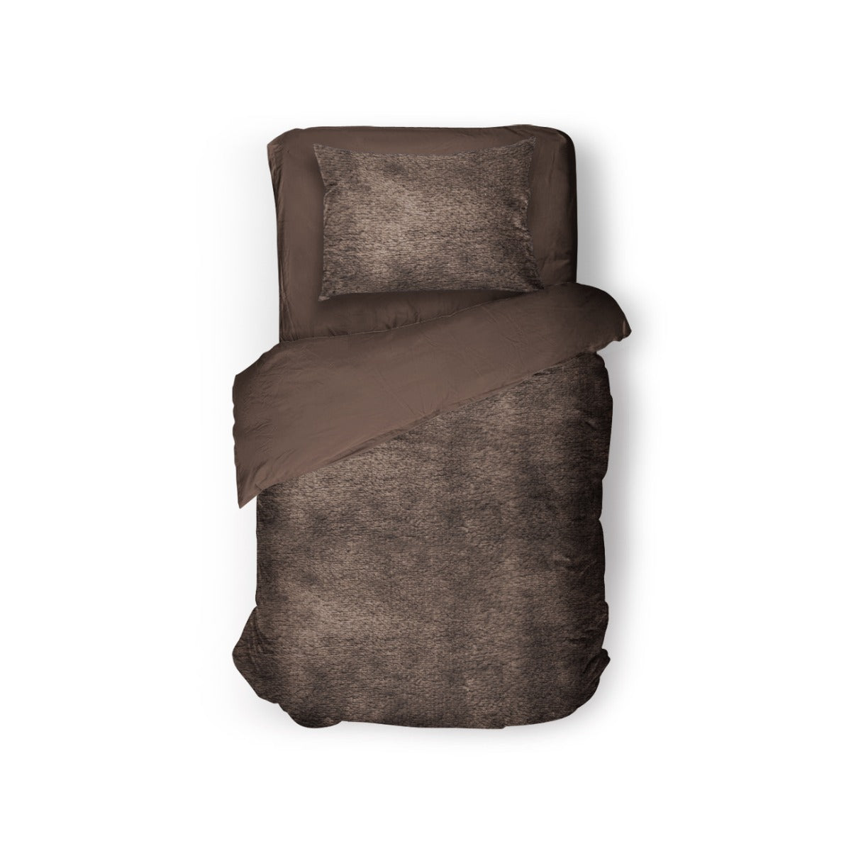 Eleganzzz Dekbedovertrek Flanel Fleece - brown