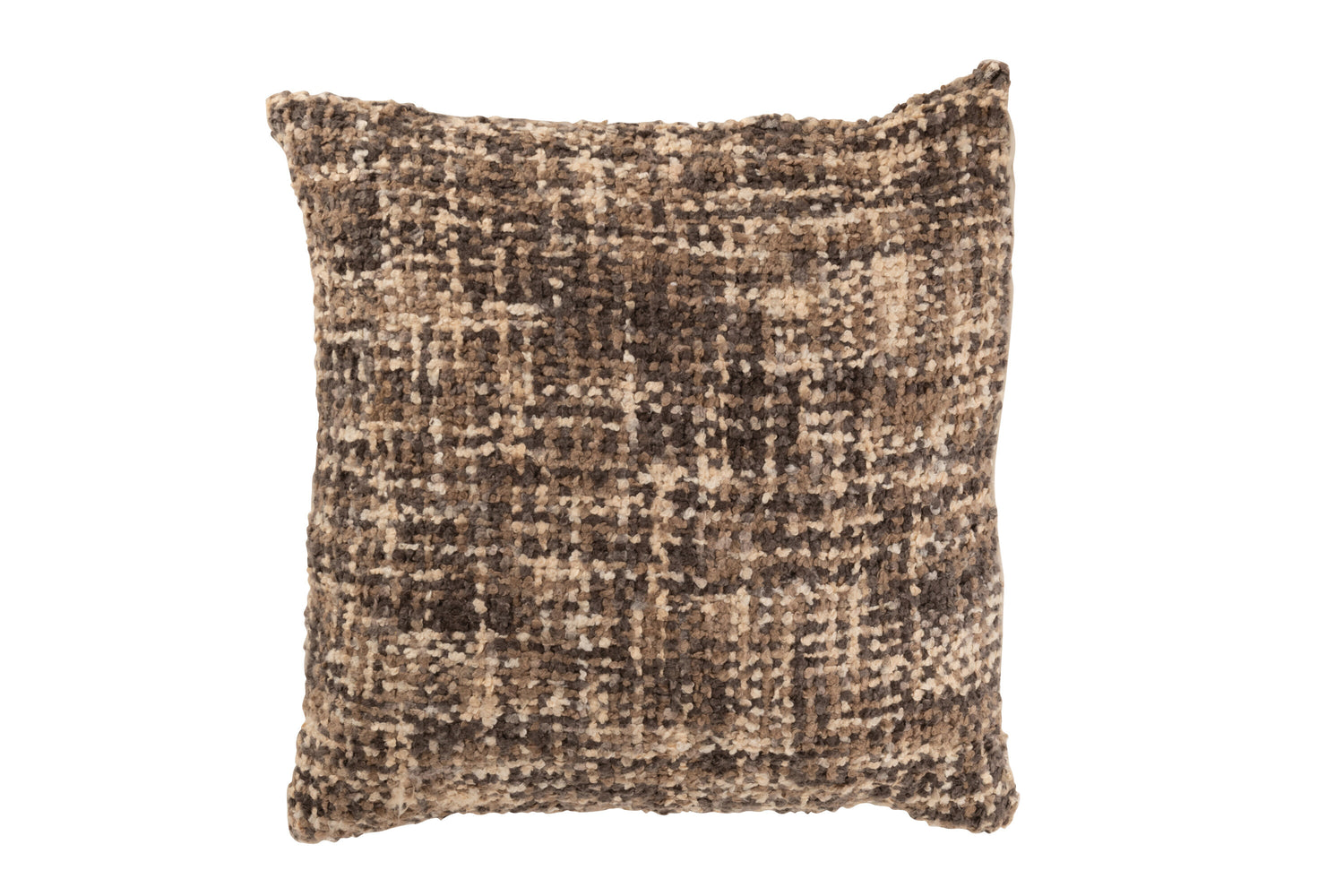 J-line - Kussen Tweed Acryl|katoen Bruin|beige - 45x45x12cm