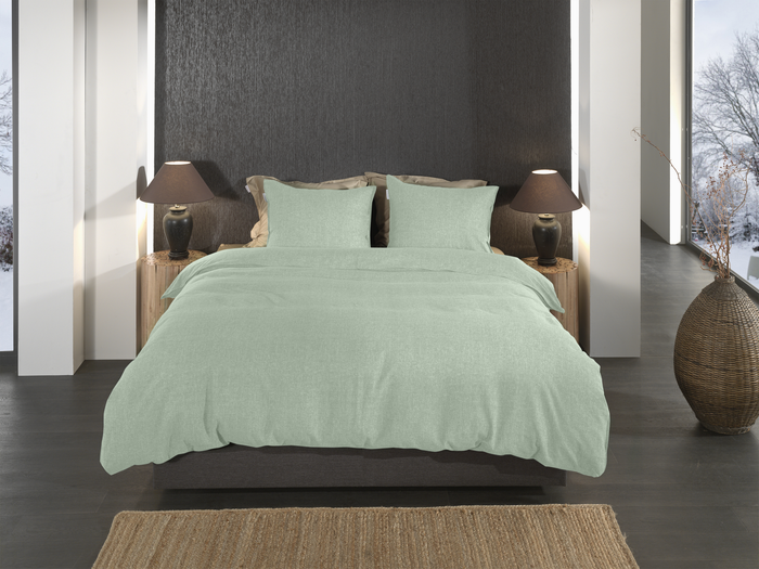 Heckett Lane Dekbedovertrek Flanel Franela - laurel green