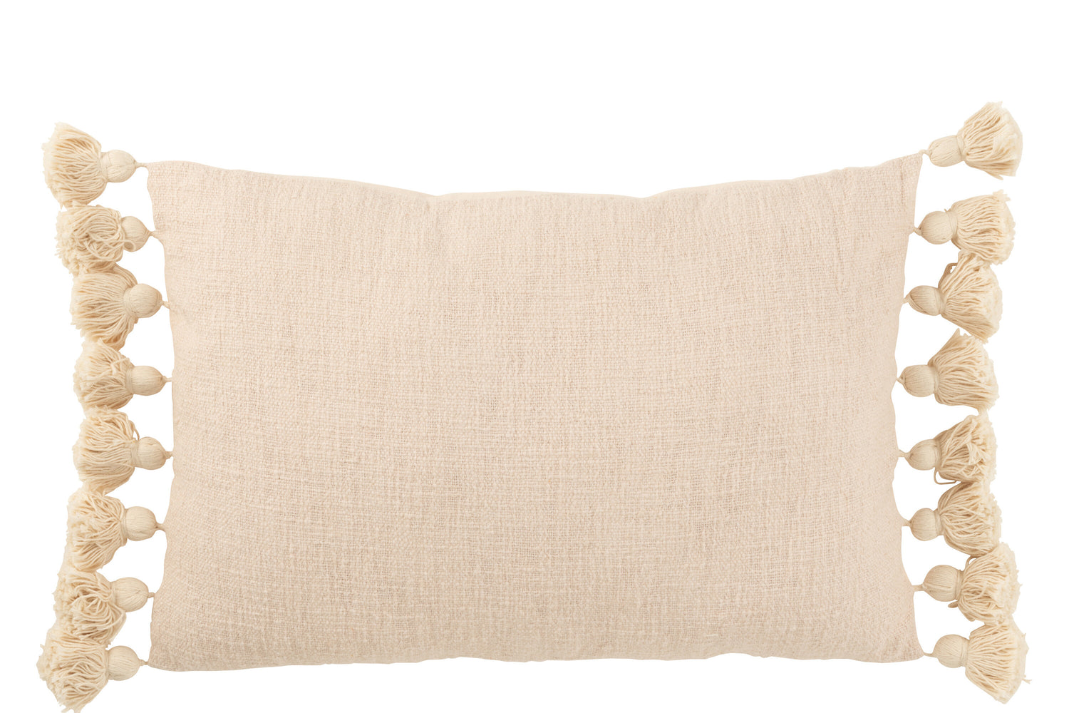 J-line - Kussen Kwastje Katoen Perzik Lang - 58x37x15cm