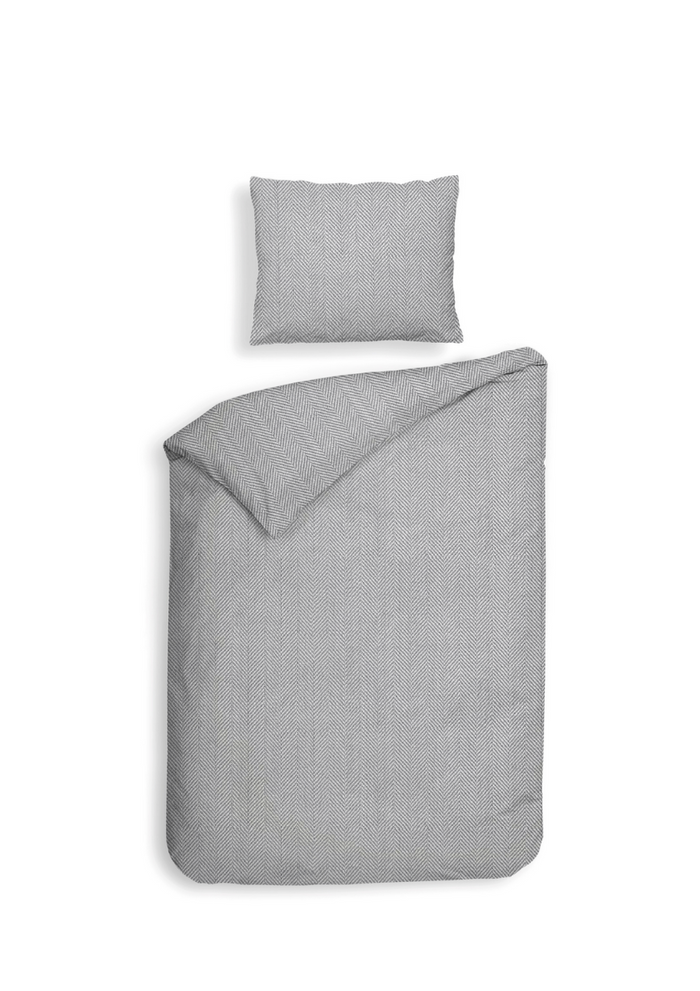 Heckett Lane Dekbedovertrek Flanel Spina - light grey