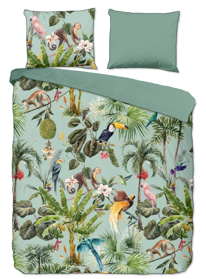 Descanso Dekbedovertrek Biologische Katoen Satijn Ignadi - green