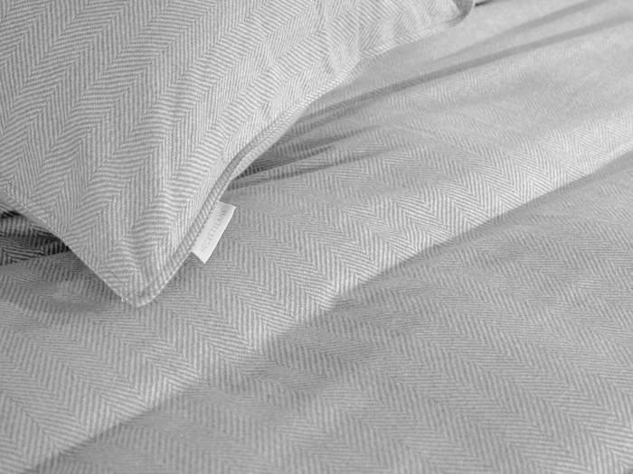 Heckett Lane Dekbedovertrek Flanel Spina - light grey