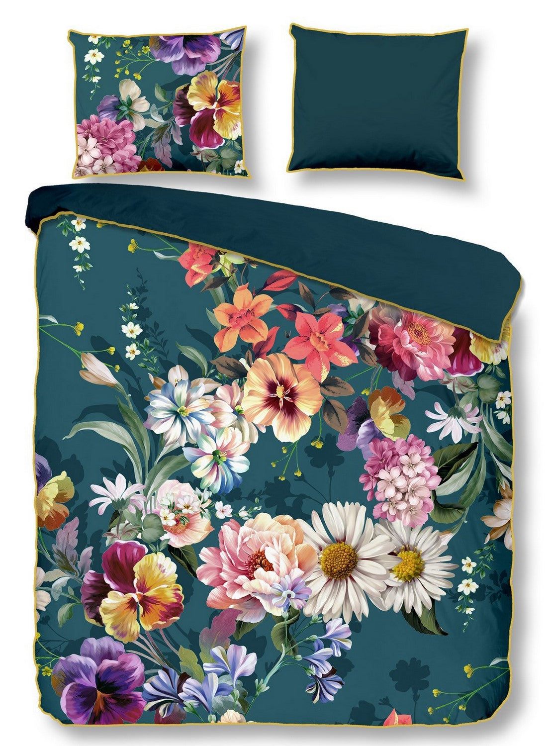 Descanso Dekbedovertrek Biologische Katoen Satijn Novara - petrol