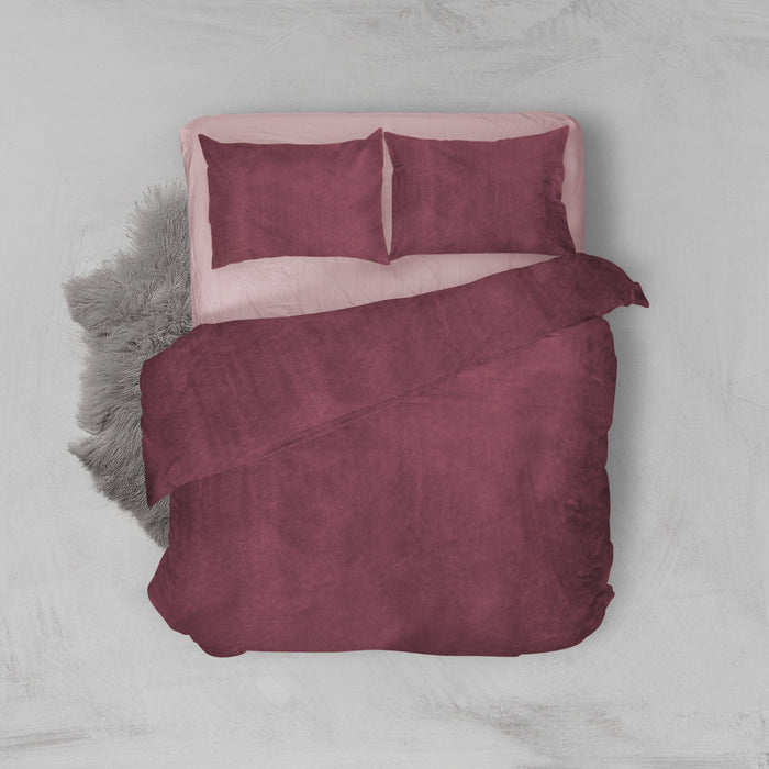 Eleganzzz Dekbedovertrek Velvet Uni - spicy red