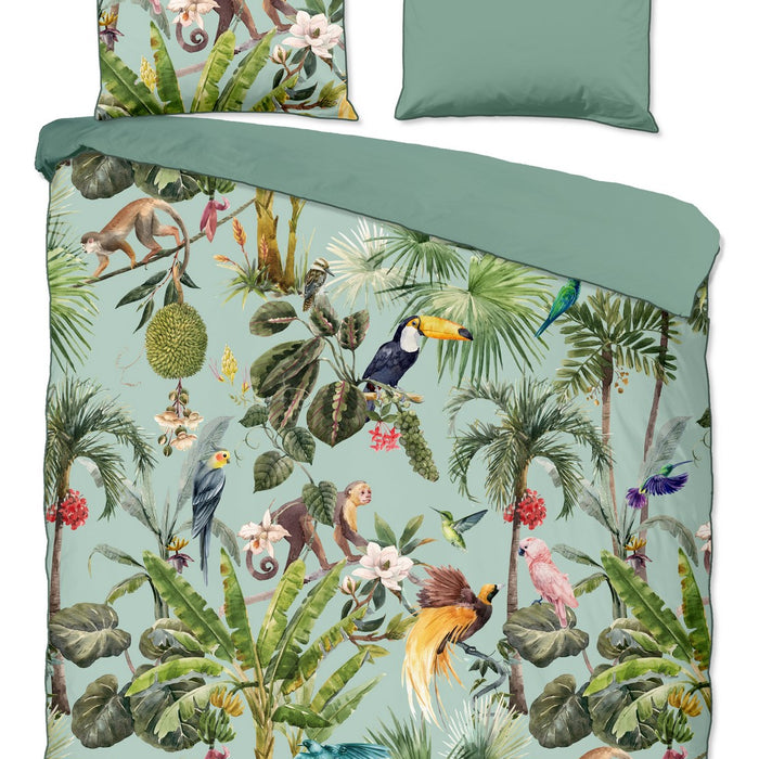 Descanso Dekbedovertrek Biologische Katoen Satijn Ignadi - green