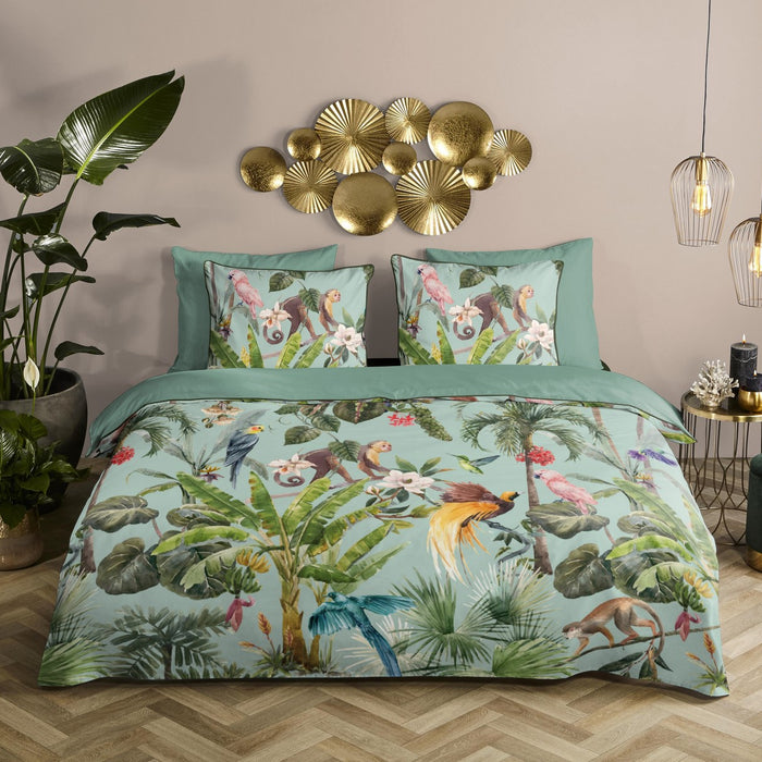 Descanso Dekbedovertrek Biologische Katoen Satijn Ignadi - green