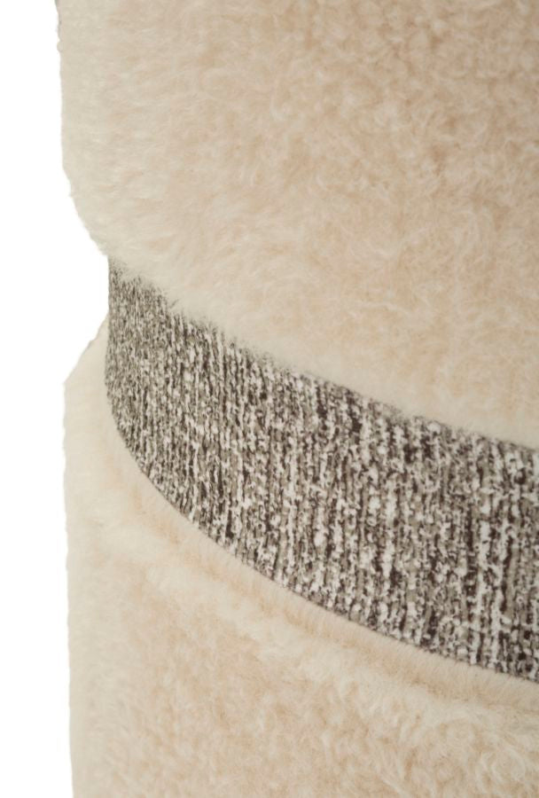 Set van 2 opbergpoefs crème cm ø 40x47-32x38