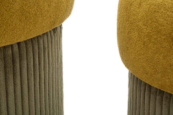 Set van 2 poef container groen cm ø 42x44-35x37