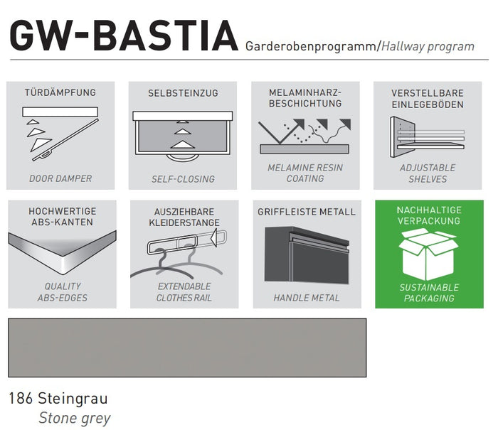 Germania Bastia Steengrijs Kapstok