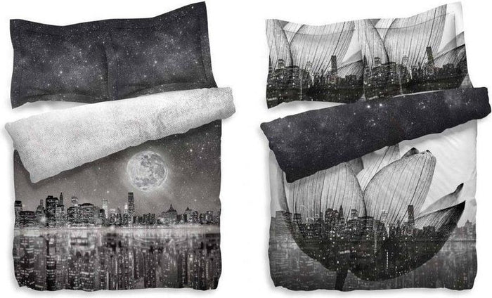 Zo Home Dekbedovertrek Katoen Satijn Morris - zwart|wit