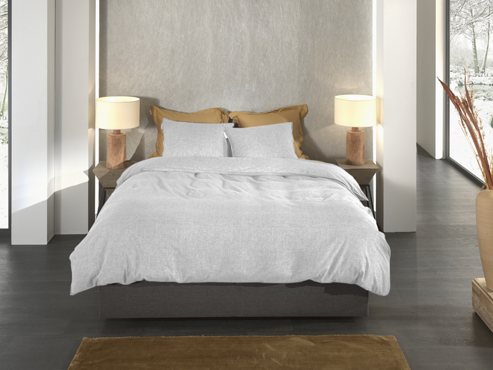 Heckett Lane Dekbedovertrek Flanel Franela - light grey