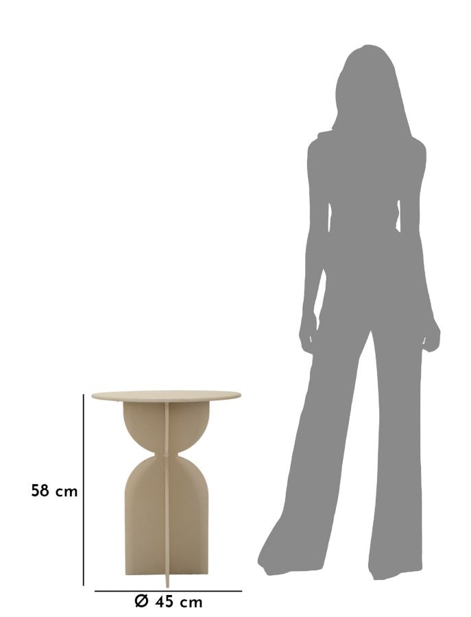 Crème metalen salontafel cm ø 45x58