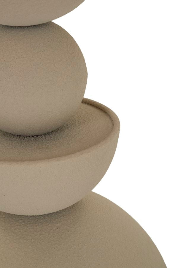 Crèmekleurige metalen salontafel en spiegel cm ø 40,5x42