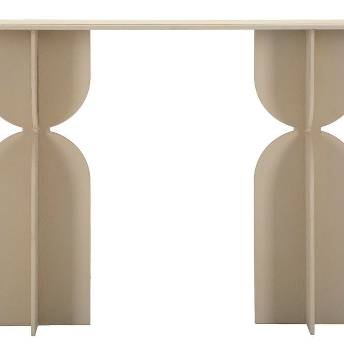 Crèmekleurige metalen console cm 120x40x75,5