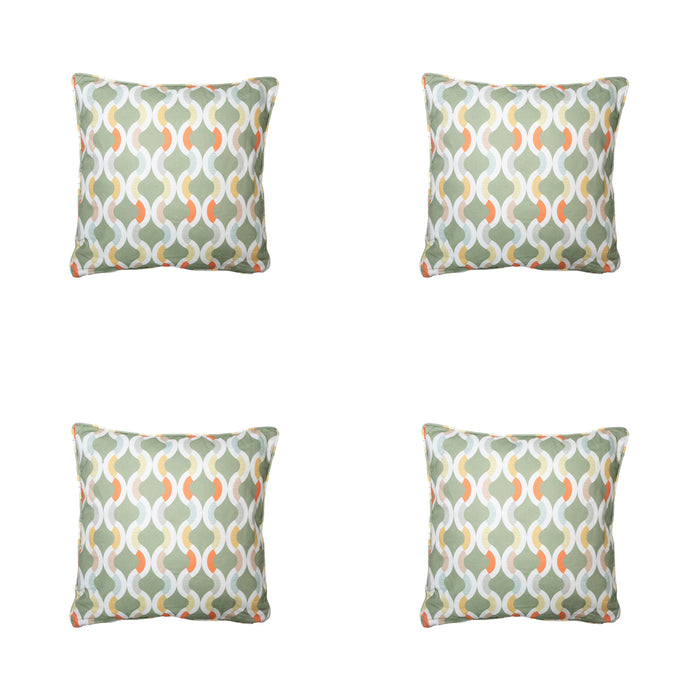 Madison -  Sierkussen Trivia green - Ca. 50x50 cm - Set van 4