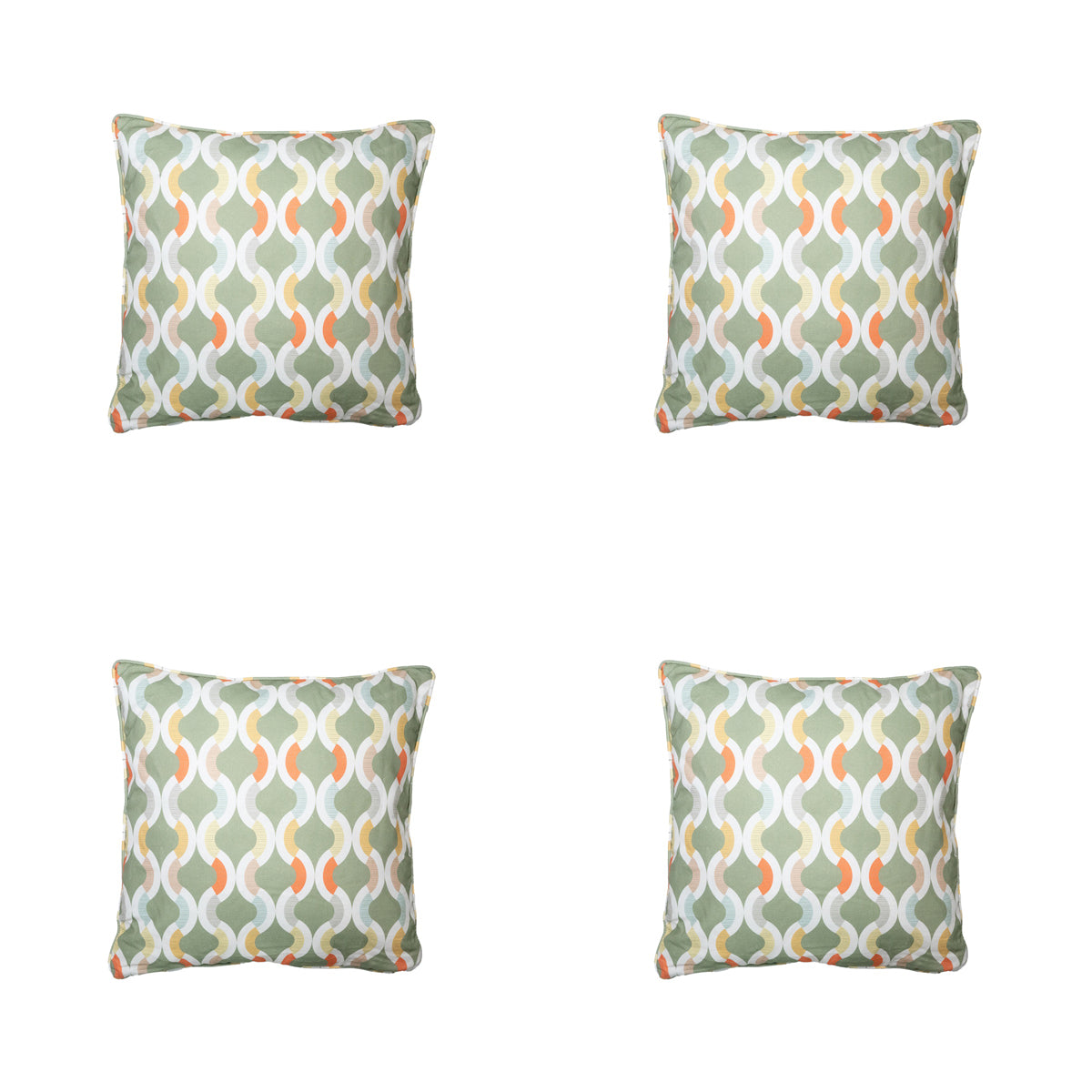 Madison -  Sierkussen Trivia green - Ca. 50x50 cm - Set van 4