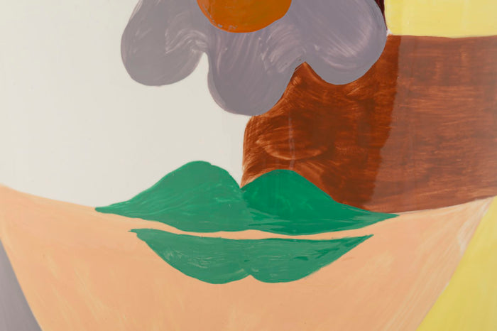 Veelkleurige keramische vaas met deksel cm ø 19x33