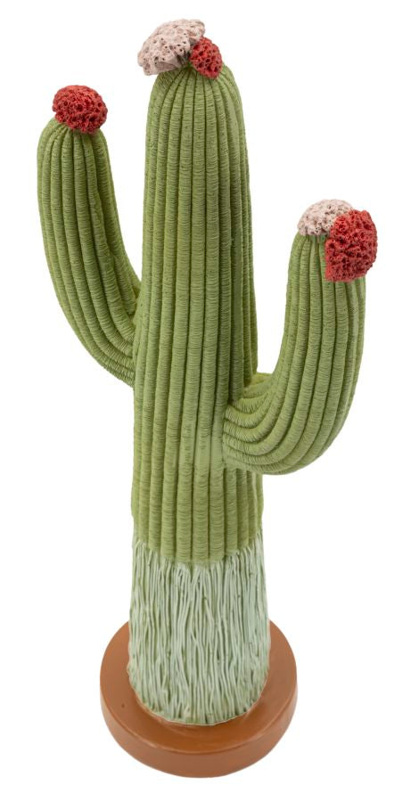 Cactusvormig beeldje van veelkleurige hars 16,5x11x45 cm