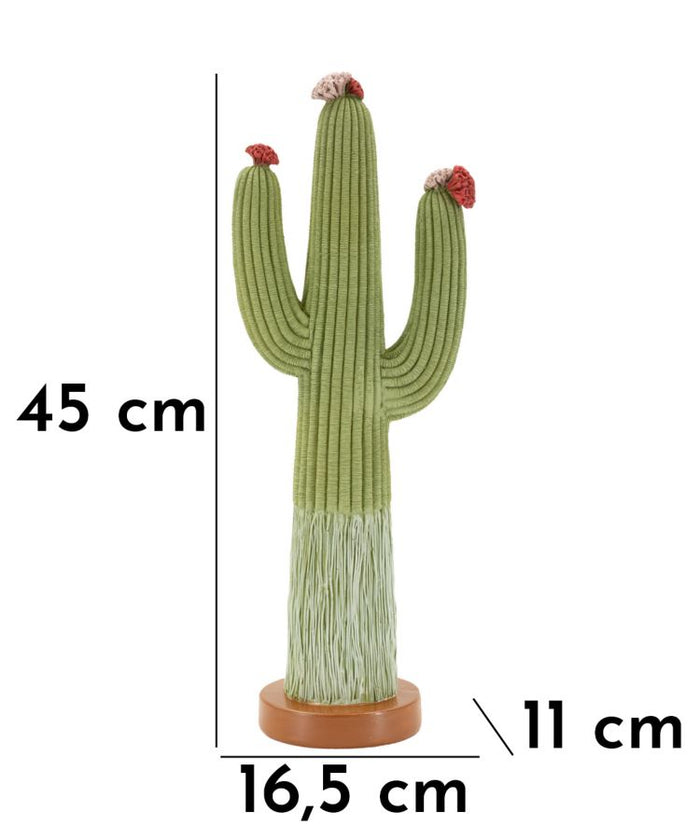 Cactusvormig beeldje van veelkleurige hars 16,5x11x45 cm