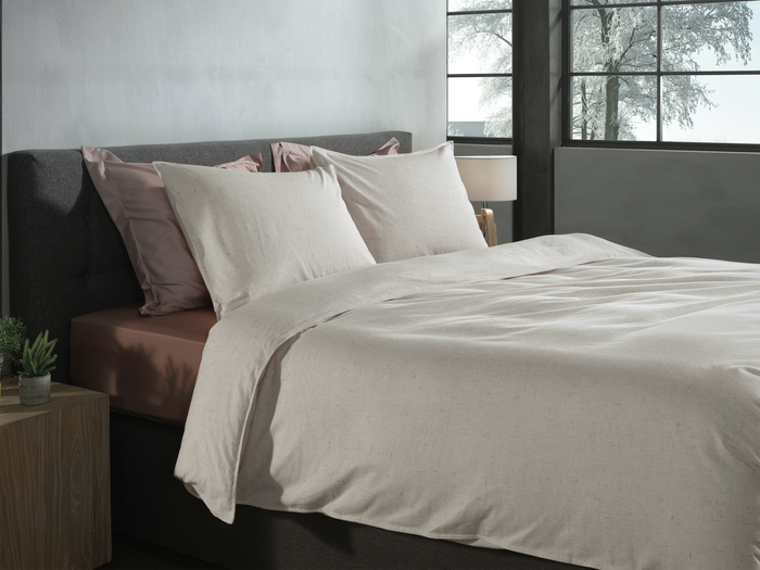 Heckett Lane Dekbedovertrek Flanel Franela - desert sand