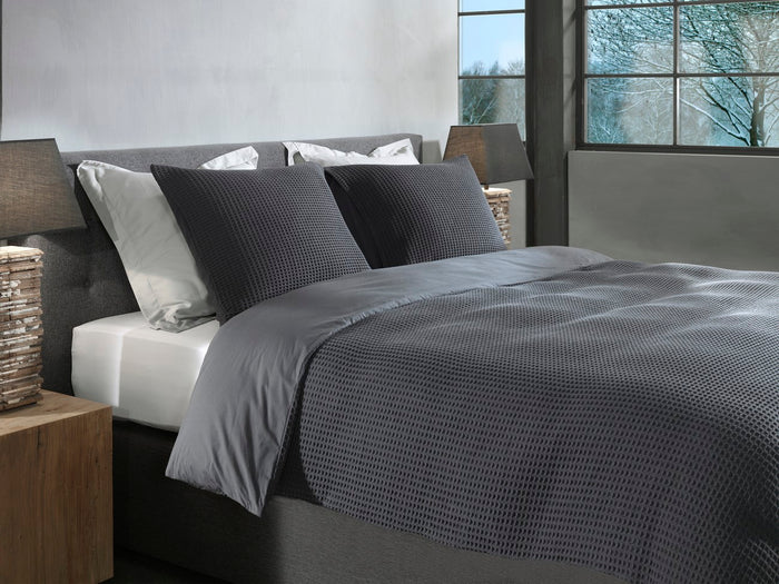 Heckett Lane Dekbedovertrek Katoen Vafala - steel grey