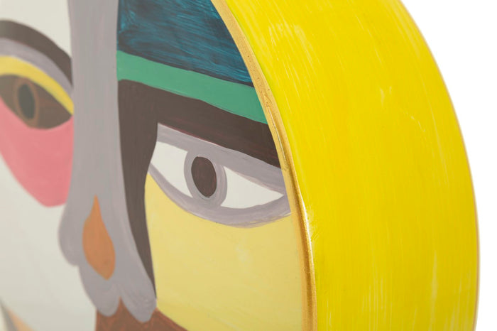 Veelkleurige keramische vaas met deksel 23x9x28 cm