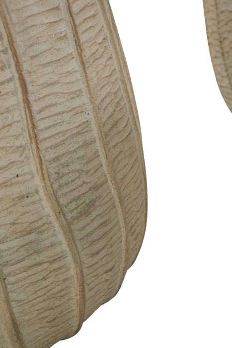 Crèmekleurige keramische vazen set van 3 stuks cm 30,5x27-25x22,2-19,5x18