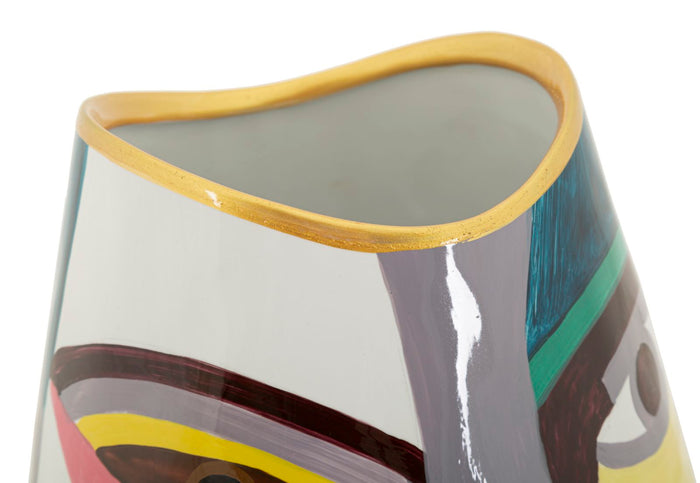 Veelkleurige keramische vaas cm ø 19x24,5