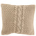 J-line - Kussen Gebreid+vlecht Katoen Gewassen Beige - 50x50x12cm