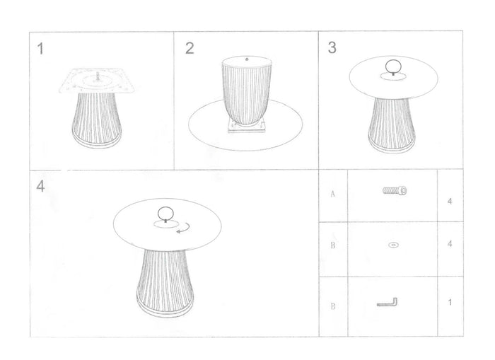 Salontafel in crème leer met marmeren blad cm ø 60x54